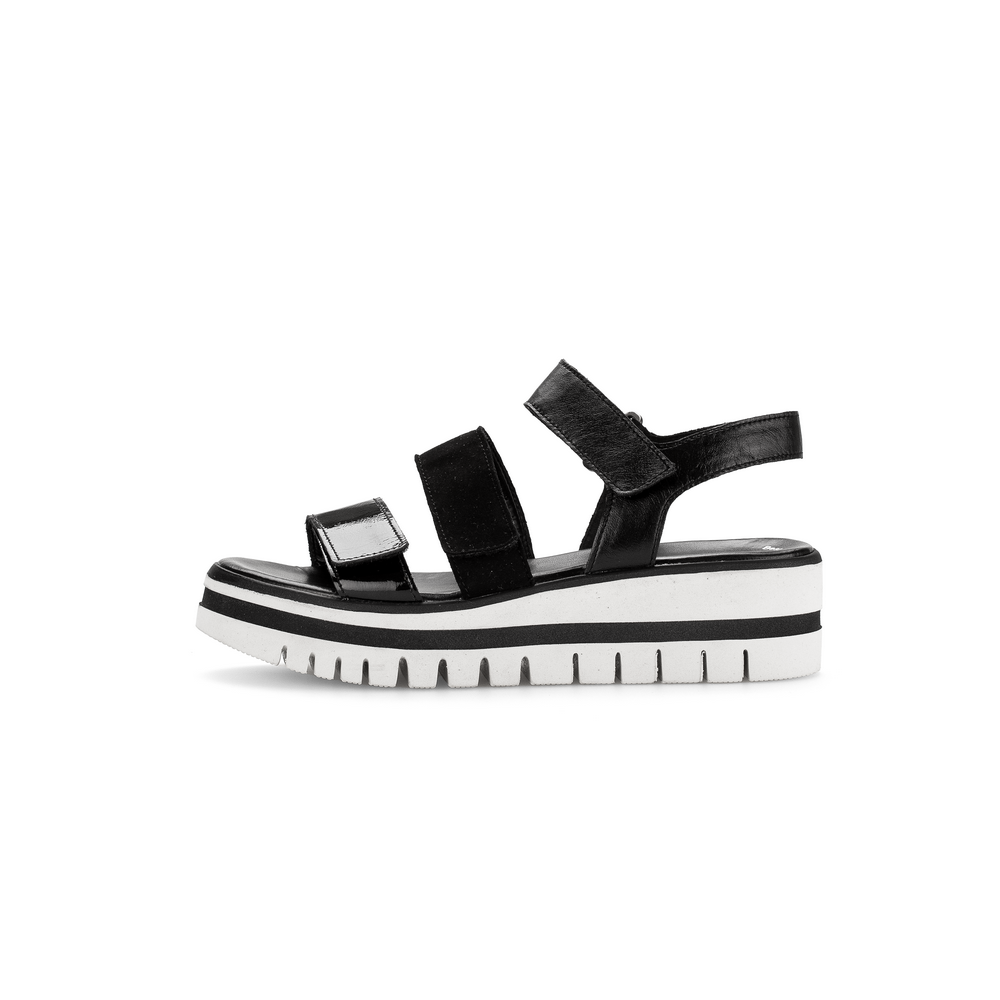 Sandales à Lanières Gabor Comfort Pour Femme - Talon Plat 5 Cm - Textile Et Cuir - Confort Optimal - 10